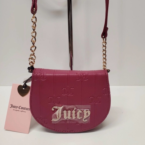 Juicy Couture Drama Queen Mini Rounded Flap Clutch Plum - Picture 3 of 4